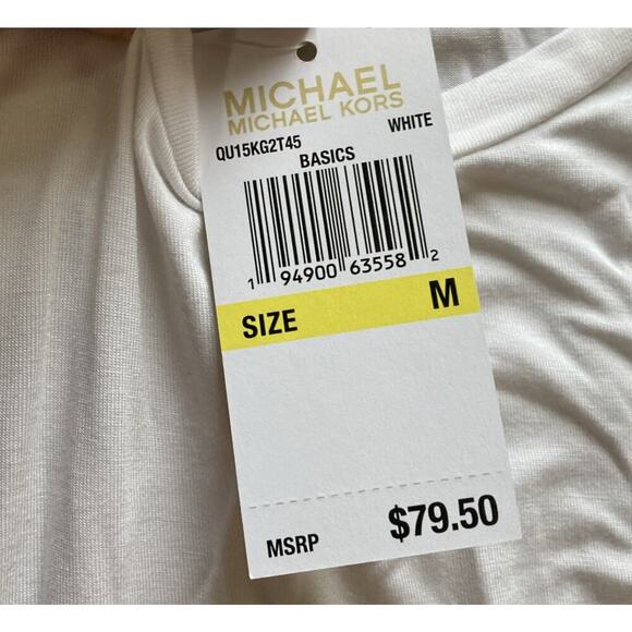 Michael Kors Women's Sleeveless Tank Tops Size M New White Basics 3 Tier Top $79 - Picture 6 of 9